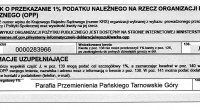   W związku z możliwością przekazania 1% podatku należnego na rzecz organizacji pożytku publicznego (OPP) informujemy, że od tego roku uruchomiony zostaje projekt dofinansowania obozów letnich i zimowych dla dzieci […]